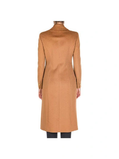 Shop Versace Carlie Coats In Marrone