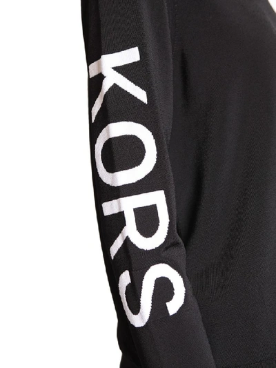 Shop Michael Michael Kors Sweater With Inlay Logo In Nero