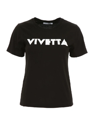 Shop Vivetta T-shirt With Logo Print In Black (black)