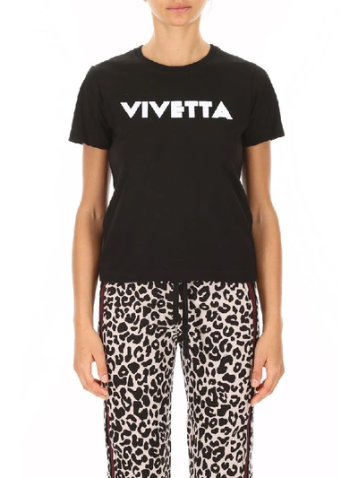 Shop Vivetta T-shirt With Logo Print In Black (black)