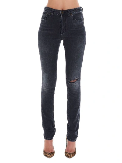 Shop Saint Laurent Jeans In Grey