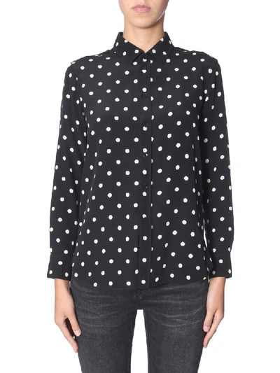 Shop Saint Laurent Polka Dots Shirt In Nero