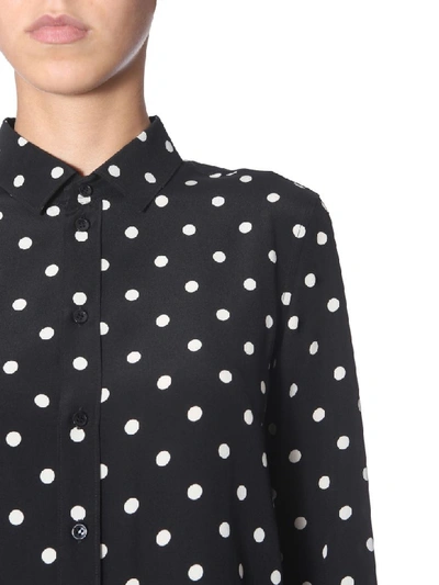 Shop Saint Laurent Polka Dots Shirt In Nero