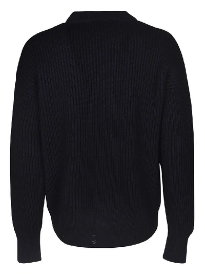 Shop Nina Ricci Ribbed Knit Sweater In Black