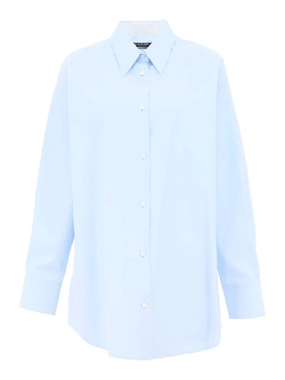 Shop Calvin Klein Oversized Shirt In Blu Chiaro Pastello (light Blue)