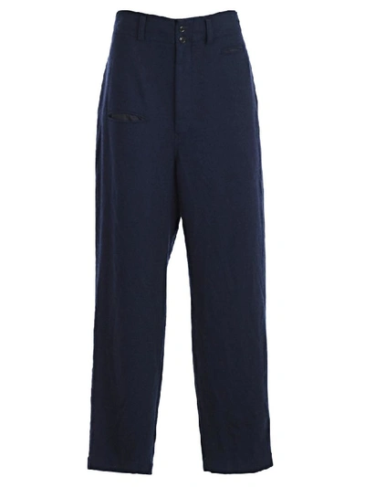 Shop Y's Tailored Trousers In Navy
