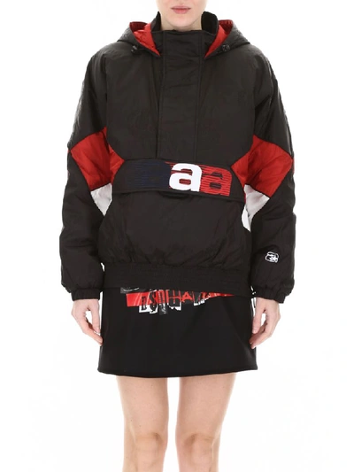 Shop Alexander Wang Embroidered Windbreaker In Black White Red (black)