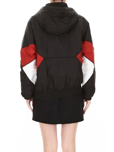Shop Alexander Wang Embroidered Windbreaker In Black White Red (black)