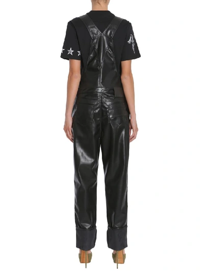 Shop Givenchy Eco Leather Dungarees In Nero