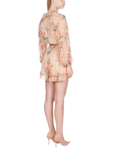 Shop Zimmermann Zinnia Dress In Coral Floral