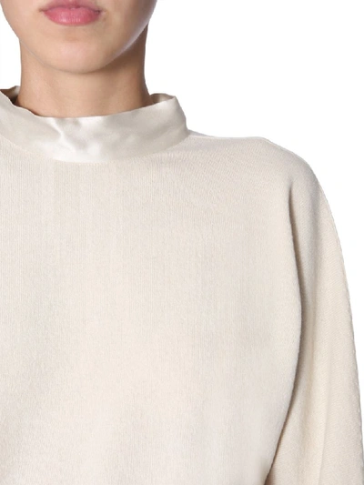 Shop Alberta Ferretti Wool Sweater In Beige