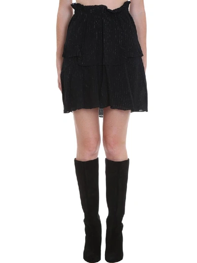 Shop Isabel Marant Meline Skirt In Black Cotton