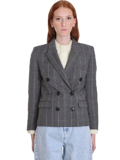 Shop Isabel Marant Étoile Visby Blazer In Grey Wool