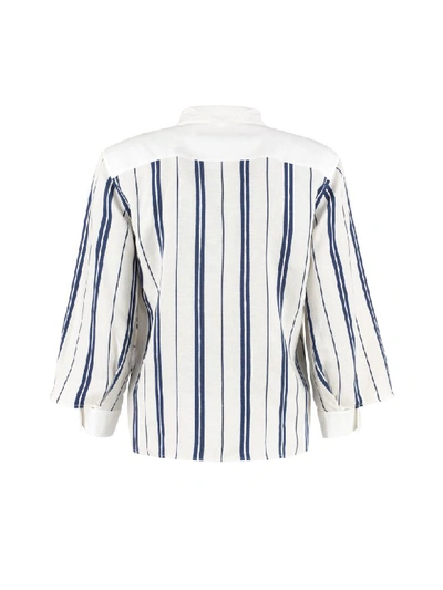 Shop Loewe Striped Linen Shirt In Ivory