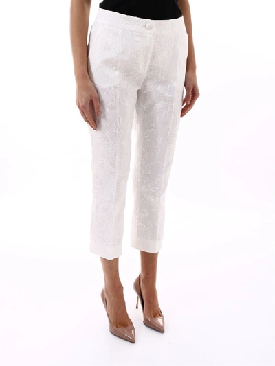 Shop Dolce & Gabbana Capri Trousers White