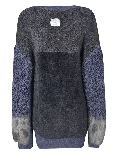 Shop Stella Mccartney Fur Cardigan In Grey