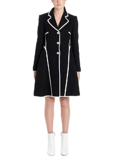 Shop Boutique Moschino Coat In Black