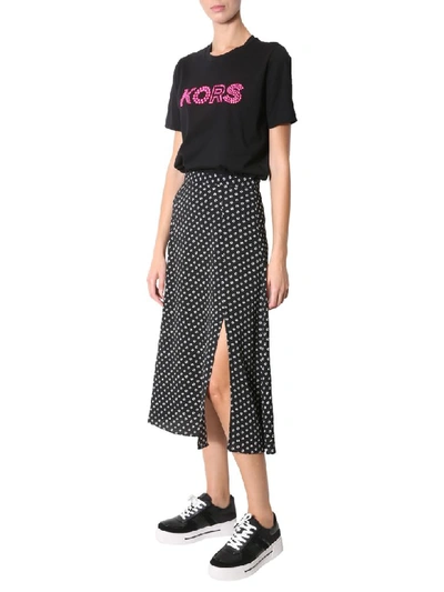 Shop Michael Michael Kors T-shirt With Studded Logo In Nero