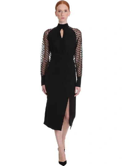 Shop Balmain Dress In Black Silk