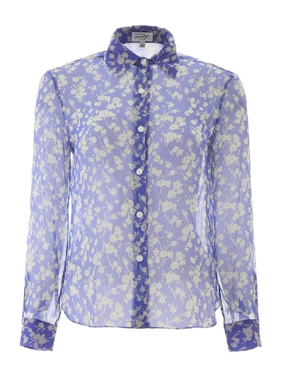 Shop Hvn Floral-printed Cristina Shirt In Purple Wildflower (purple)