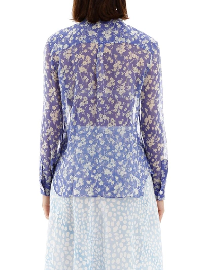 Shop Hvn Floral-printed Cristina Shirt In Purple Wildflower (purple)