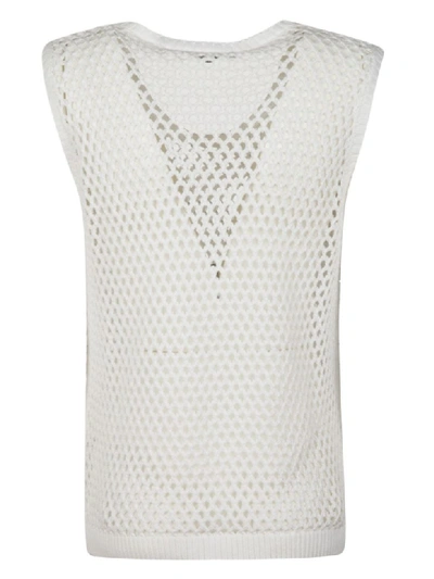 Shop Ermanno Scervino Perforated Tank Top In White