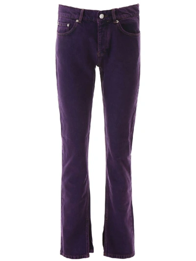 Shop Ganni Washed Jeans In Deep Lavender (purple)