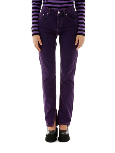 Shop Ganni Washed Jeans In Deep Lavender (purple)