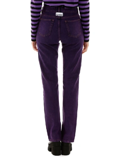 Shop Ganni Washed Jeans In Deep Lavender (purple)