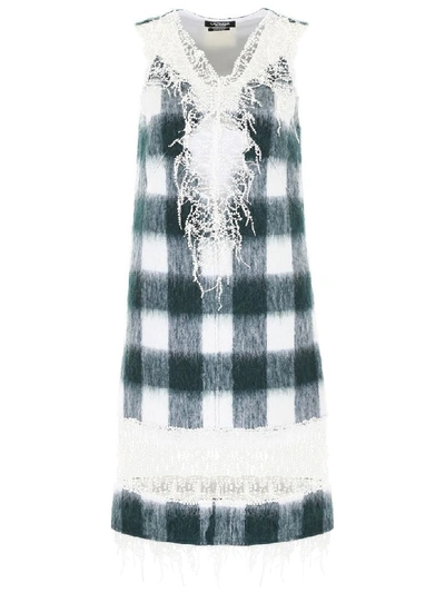 Shop Calvin Klein Wool And Lace Dress In Tonalità Bianca (white)