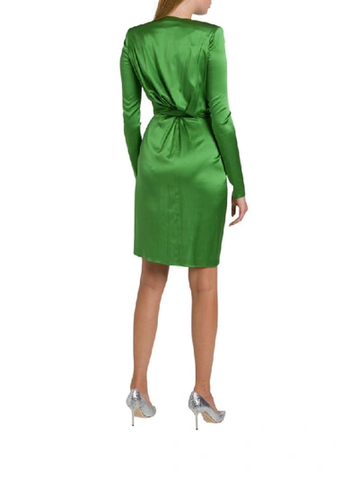 Shop Alexandre Vauthier Draped Silk-blend Mini Dress In Verde