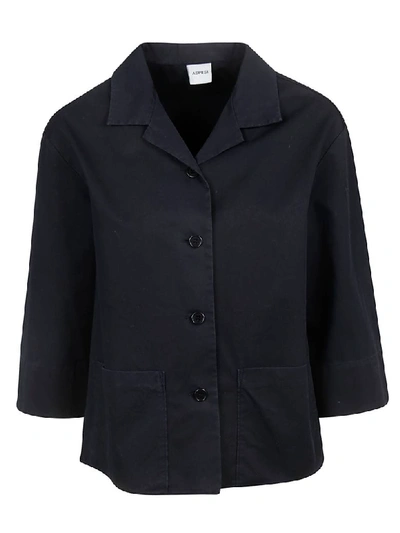 Shop Aspesi Buttoned Jacket In Navy