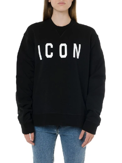 Shop Dsquared2 Icon Black Cotton Sweatshirt