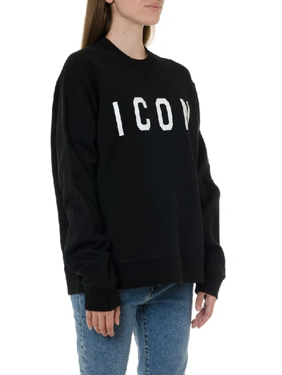 Shop Dsquared2 Icon Black Cotton Sweatshirt