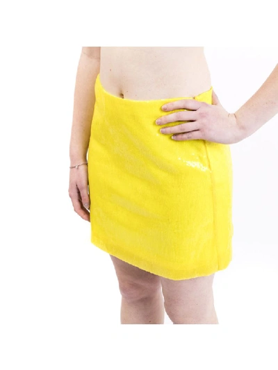 Shop Alberta Ferretti Sequined Mini Skirt In Yellow