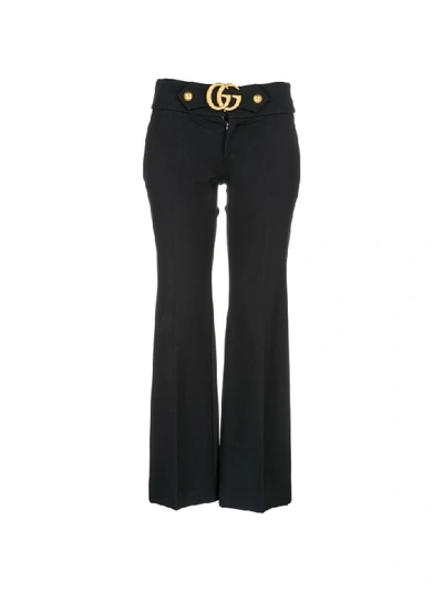 Shop Gucci Doppia G Trousers In Nero