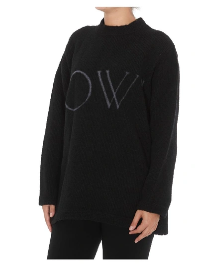 Shop Off-white Knit Sweater In Black