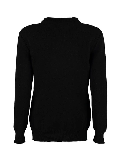 Shop Alberta Ferretti Intarsia Wool And Cashmere Sweater In Black
