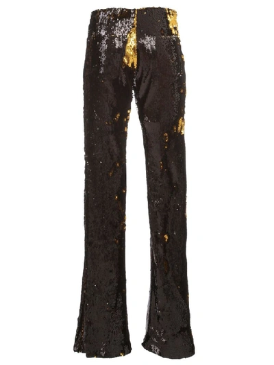 Shop Marques' Almeida Pants Sequin Bootcut In Black Gold