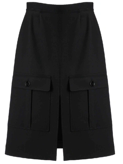 Shop Chloé Front Slit Detail Skirt In Black