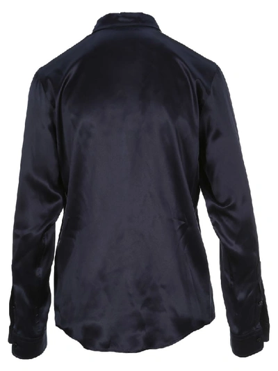 Shop Balenciaga Classic Silk Shirt In Blue