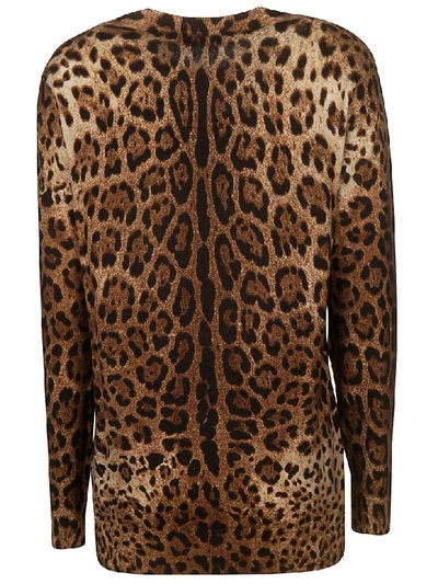 Shop Dolce & Gabbana Leopard Sweater In Brown