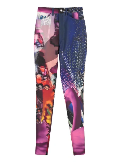Shop Maison Margiela Printed High-rise Trousers In Multicolor