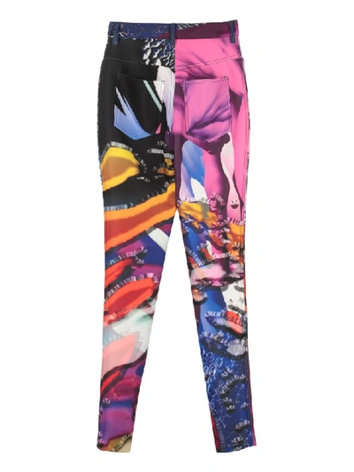 Shop Maison Margiela Printed High-rise Trousers In Multicolor