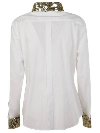 Shop Dolce & Gabbana Embellished Shirt In Gold/white