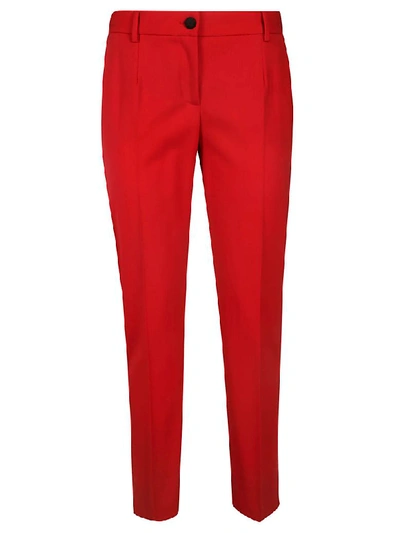 Shop Dolce & Gabbana Straight Leg Trousers In Red