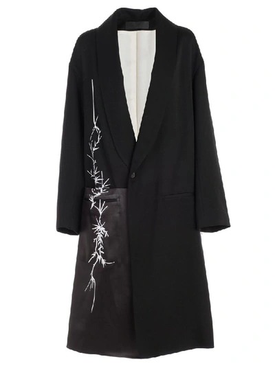 Shop Haider Ackermann Cappotto Over C/ricamo Laterale In Black