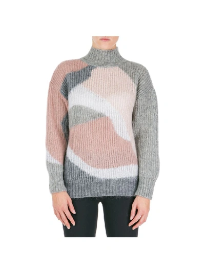 Shop Alberta Ferretti Double T Roll Neck Jumper In Grigio