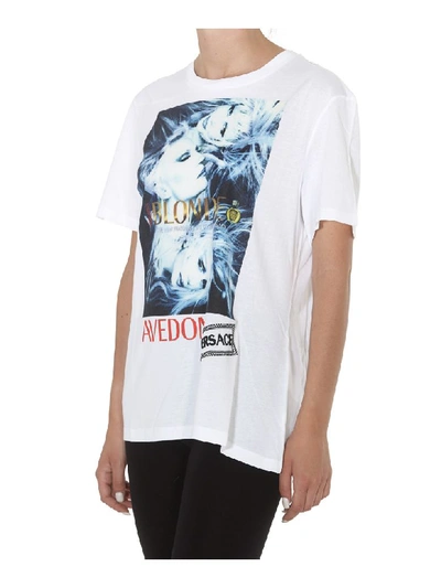 Shop Versace Blonde Motif T-shirt In White