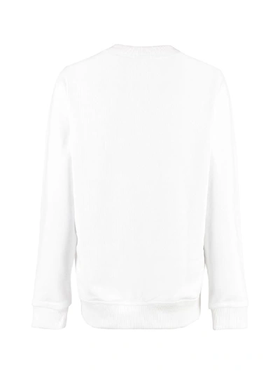 Shop Burberry Cotton Sweatshirt With Logo In White